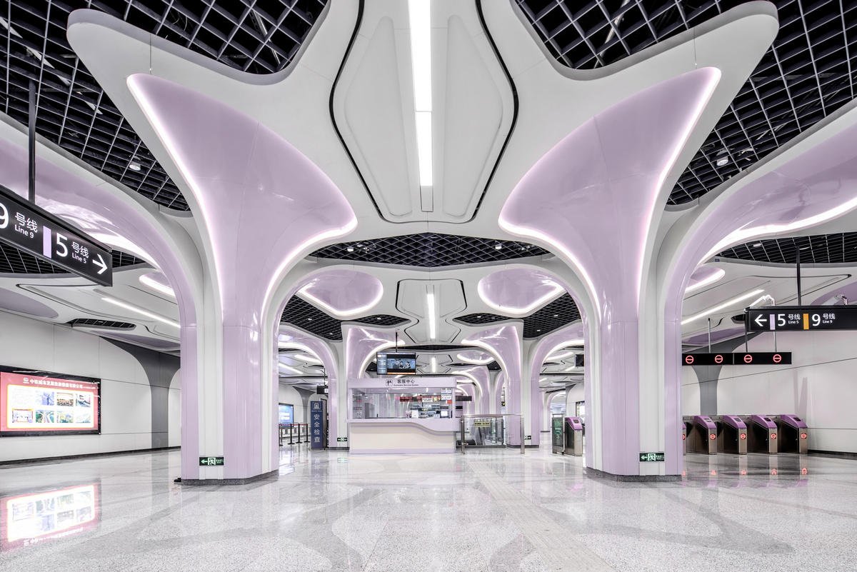 This may look like the set of a Sci-Fi movie but it is an actual subway station in China for a fully automated metro line