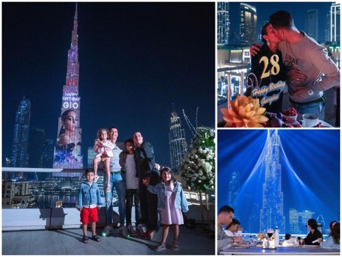 Cristiano Ronaldo spends $68,000 and lights up the Burj Khalifa with images of his gorgeous girlfriend Georgina Rodriguez for her birthday