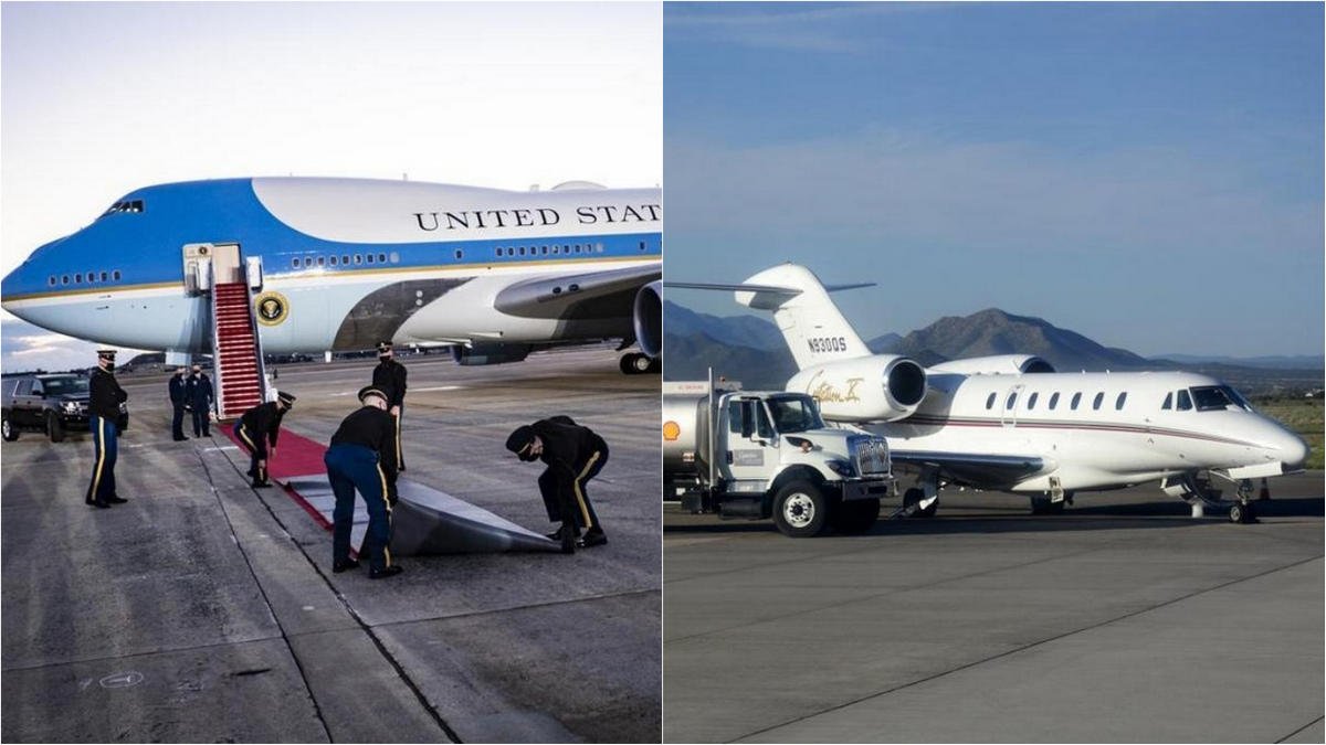 From the mighty Air Force One to this – Donald Trump was so confident on winning the re-election that he did not repair his private Boeing 757, now he is forced to fly in a tiny Cessna jet