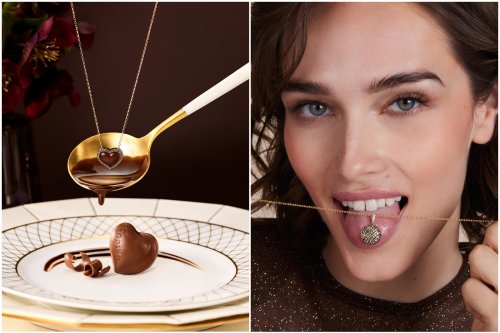 This jewelry collection is inspired by Godiva’s Ganache Heart