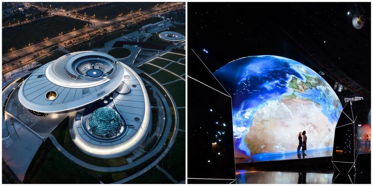 Bigger than four city blocks, the world’s largest planetarium is all set to open in Shanghai, China. The ultra-futuristic facility has a submerged theater that evokes a sense of anti-gravity.