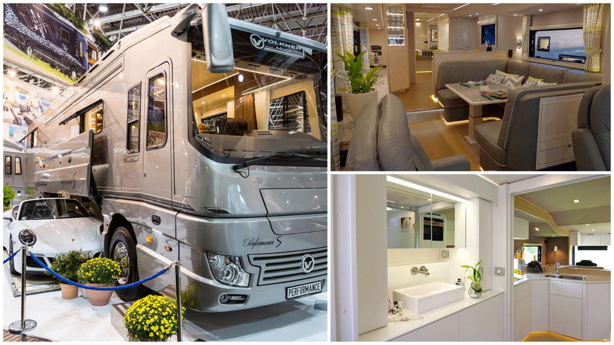 A full kitchen, marble countertops, motorized TV and a hidden supercar garage - This is not a home but a villa on wheels - Take a closer look at this $2 million motorhome from Germany. - Luxurylaunches