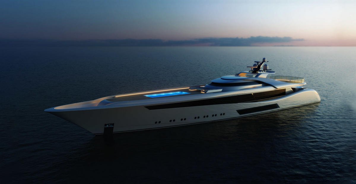 This gorgeous 207 feet mega yacht concept is inspired by the Jaguar E-Type sportscar and it comes with a full sized glass bottomed pool