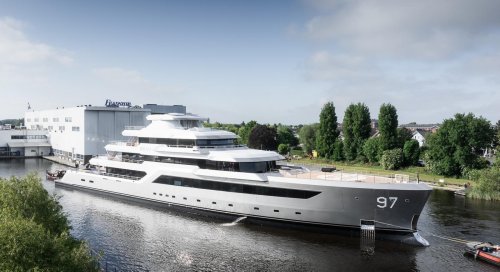 A secretive American billionaire, eager to roam the seas with his three golden retrievers, has commissioned a warship-like 261-foot explorer yacht. Spanning six decks, the hybrid craft fuses five-star luxury with polar muscle and can easily slice through 30-cm-thick ice.