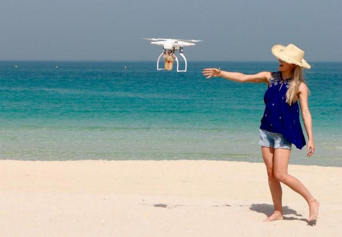 Video - Drone delivers Costa Coffee to customers on a Dubai beach - Luxurylaunches