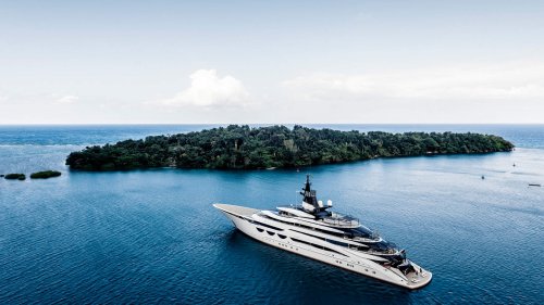 Michael Lee-Chin’s $300 million superyacht is a floating five star resort. One of the first black billionaires on the Forbes list, he once cleaned engine rooms on a cruise ship and now his 378 feet yacht has an IMAX cinema, a duplex owner’s suite, and two helipads.