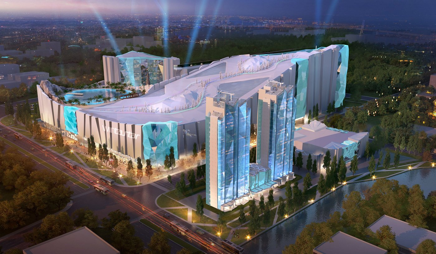 With three slopes the worlds largest indoor ski resort is coming up in China