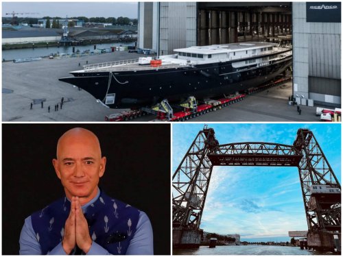 Jeff Bezos’ $500 million sailing superyacht is ready for its maiden voyage in August. It’s shipbuilder is already seeking permission from the city of Rotterdam to dismantle a historic bridge so the mammoth vessel with its 230 feet high masts can sail through.