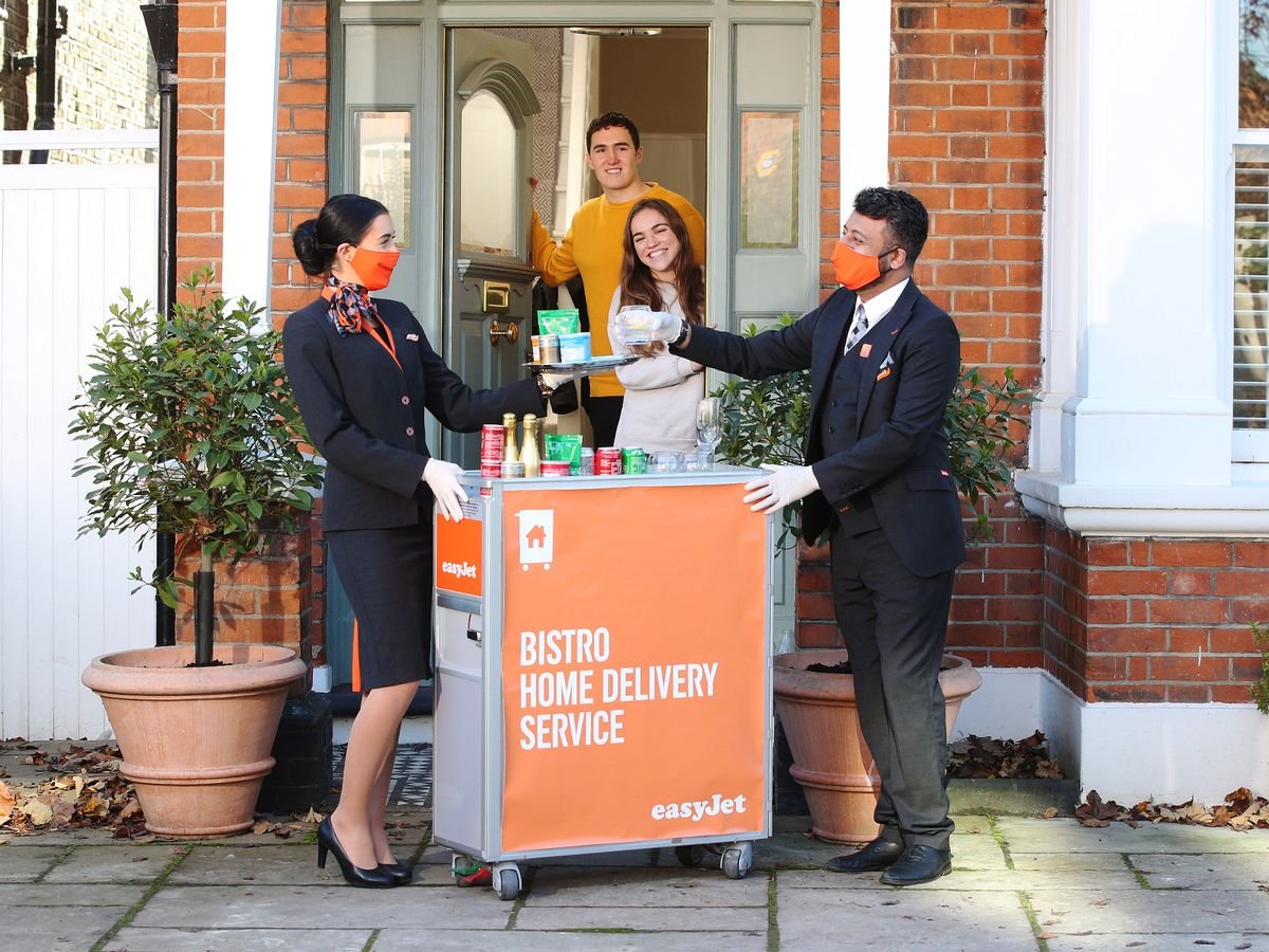 In a worlds first Easyjet launches home delivery trolley service which has real crew members offering snacks, drinks and safety routine at your doorstep - Luxurylaunches