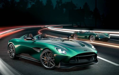 The Aston Martin DBR22 is a gorgeous V12-powered open-cockpit speedster inspired by a legendary Le-Mans-winning race car