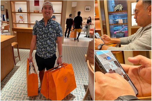 It’s not waiting, it’s love! A hilarious Instagram account, ‘Husbands at Hermes,’ spotlights adorable spouses patiently waiting while their wives splurge on Birkins and Kellys.