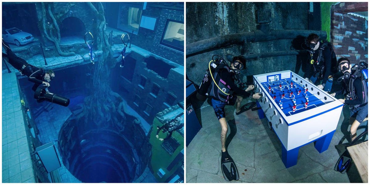 With a depth of 196 feet, Dubai has built the world’s deepest pool. It is temperature-controlled and even has foosball tables and arcade machines for guests to play when underwater