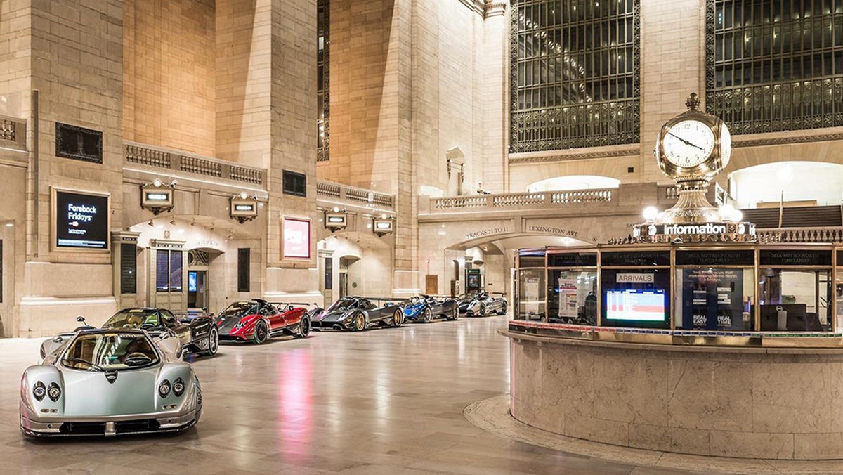 Pagani celebrates its 20th anniversary by taking over Grand Central Terminal with six hypercars worth $27 million - Luxurylaunches