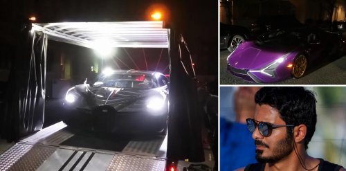 While Qatar’s billionaire prince rested in his London hotel suite, a truck filled with his ultra-rare hypercars worth $10 million flown all the way from Doha, arrived in the middle of the night, and a special crew parked his prized cars in the hotel basement for him to drive the next day.