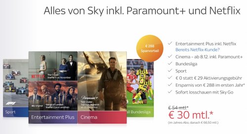 Sky komplett inkl. Netflix nur 30 Euro pro Monat › Macerkopf