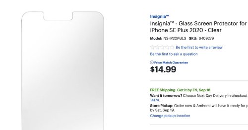 Best Buy Lists 'iPhone SE Plus' Screen Protector With iPhone 8 Plus Dimensions