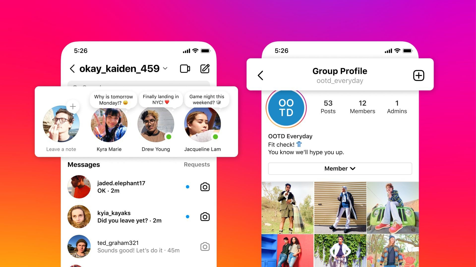 Instagram Debuts Group Profiles, Twitter-Like 'Notes' Feature for Sharing Text and Emojis