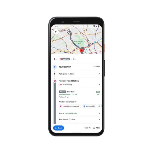 Google Maps Gains Real-Time 'Crowdedness' Transit Data, Live Food Delivery Status, and More