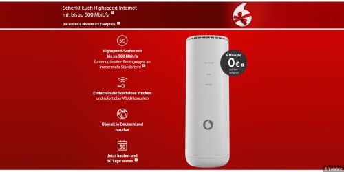 Highspeed-Internet mit Vodafone GigaCube: Jetzt bis zu 450 Euro sparen