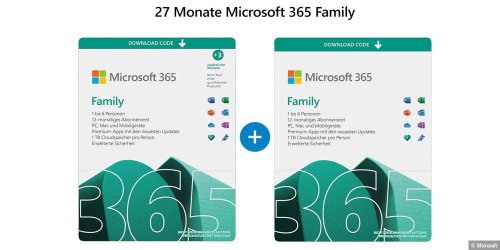27 Monate Microsoft 365 Family günstig bei Amazon