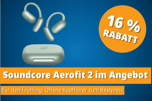 Soundcore Aerofit 2 Open-Ear jetzt für 109,00 Euro: 16 Prozent Rabatt auf Komfort und Klang