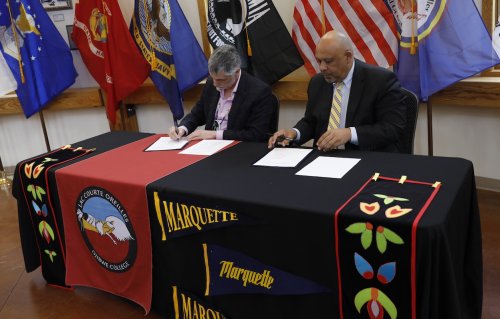 Marquette, Lac Courtes Oreilles Ojibwe College sign transfer agreement