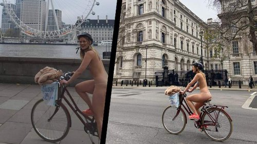 Aus gutem Grund: Frau radelt nackt durch London