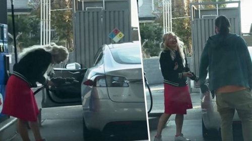 Frau will Elektro-Wagen mit Benzin auftanken - Video geht viral!