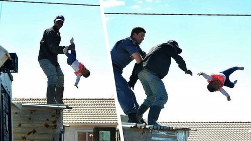 Mann wird von Polizei umzingelt, da schmeißt er seine kleine Tochter vom Dach