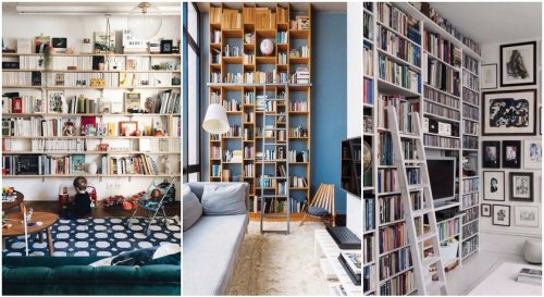 15 idées pour adopter une bibliothèque murale dans le salon