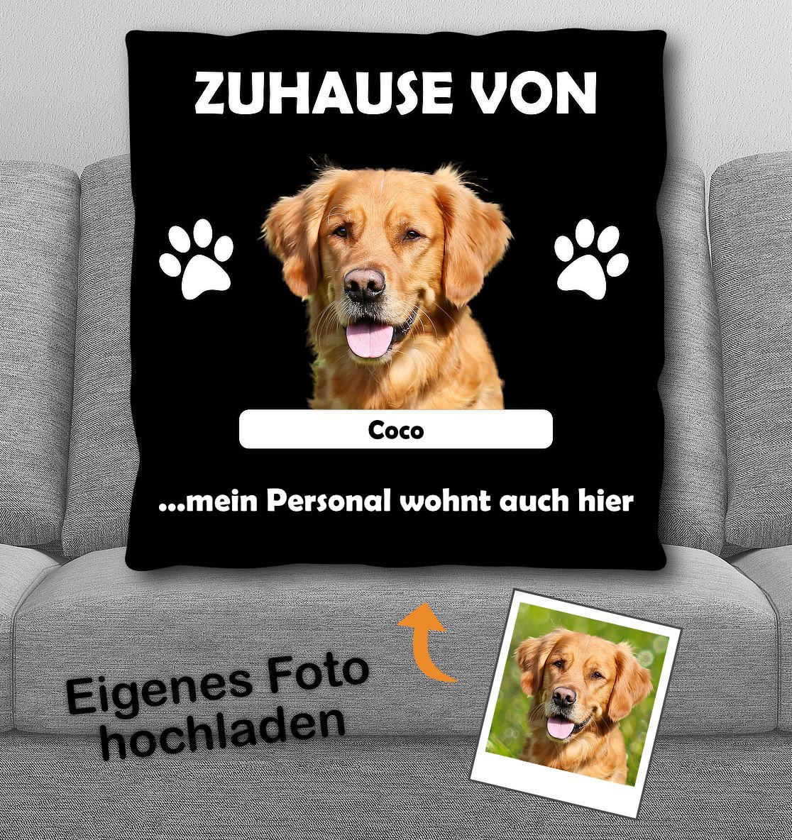 Personalisierte Kissen mit Hundemotiv cover image