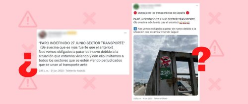 ¿Qué sabemos sobre el mensaje que anuncia un 'nuevo paro de transportistas' a 27 de junio de 2022? · Maldita.es - Periodismo para que no te la cuelen