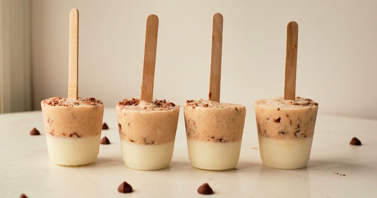 Peanut Butter and White Chocolate layered Popsicles Recipe