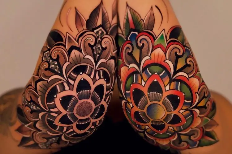 My traditional mandala flower elbow tattoo done by MrJan  GCT Winnipeg  Canada  rtattoos