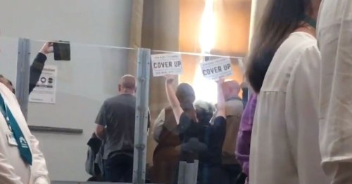 Protesters BOO Andy Burnham at first public meeting since release of damning Child Sexual Exploitation report