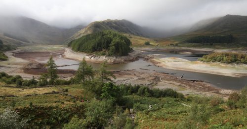 Images show "lost village" reappear in Lake District reservoir
