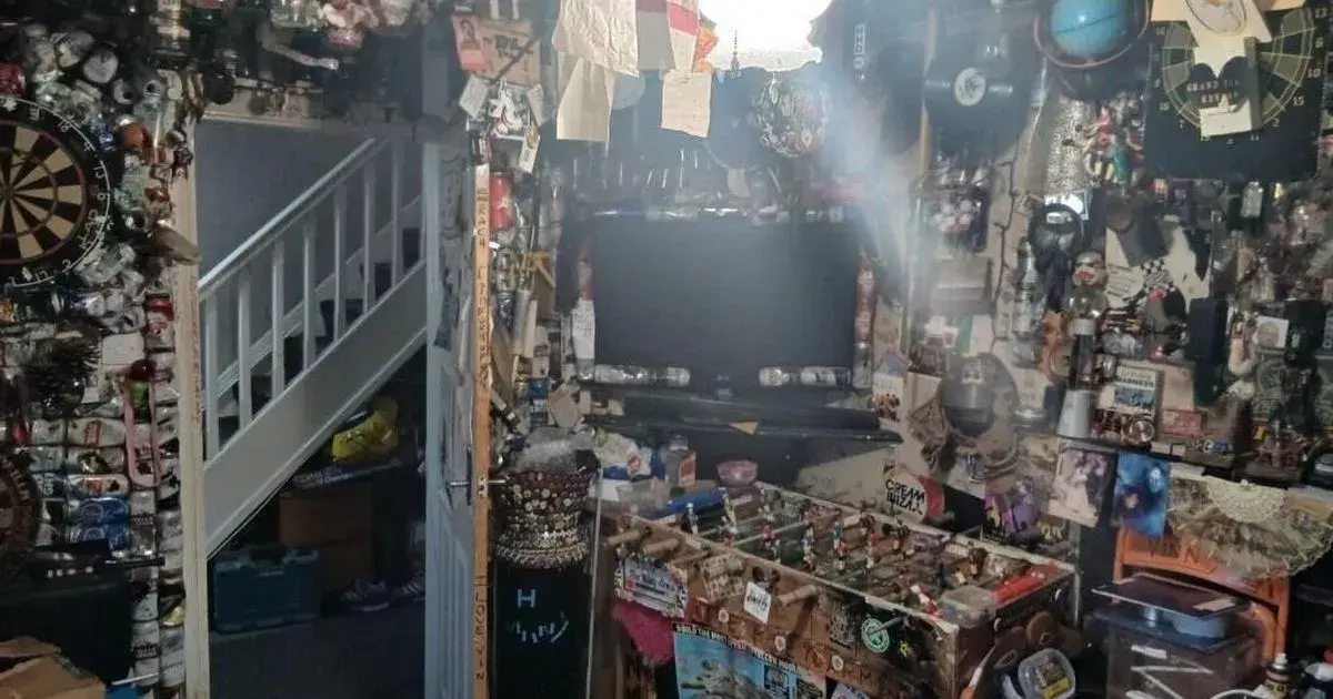 House hunters baffled by 'bizarre' house covered floor to ceiling in beer cans