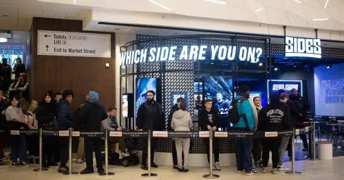 People queue for hours at Manchester Arndale as Sides takeaway owned by YouTube stars opens