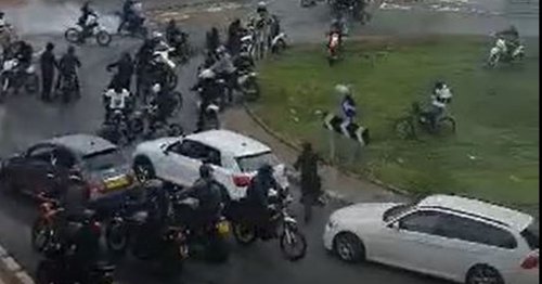 ‘Chaos’ as convoy of revving motorbikes and quad bikes zoom through Salford