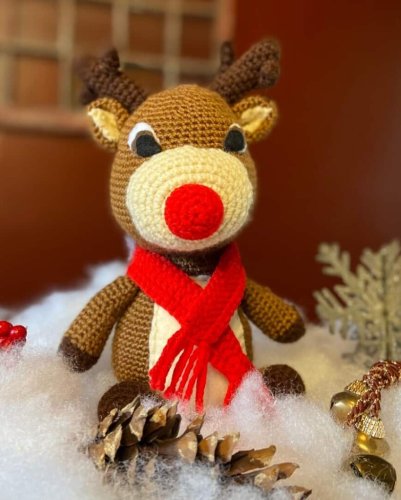 Rudolph the Red Nosed Reindeer Free Crochet Pattern
