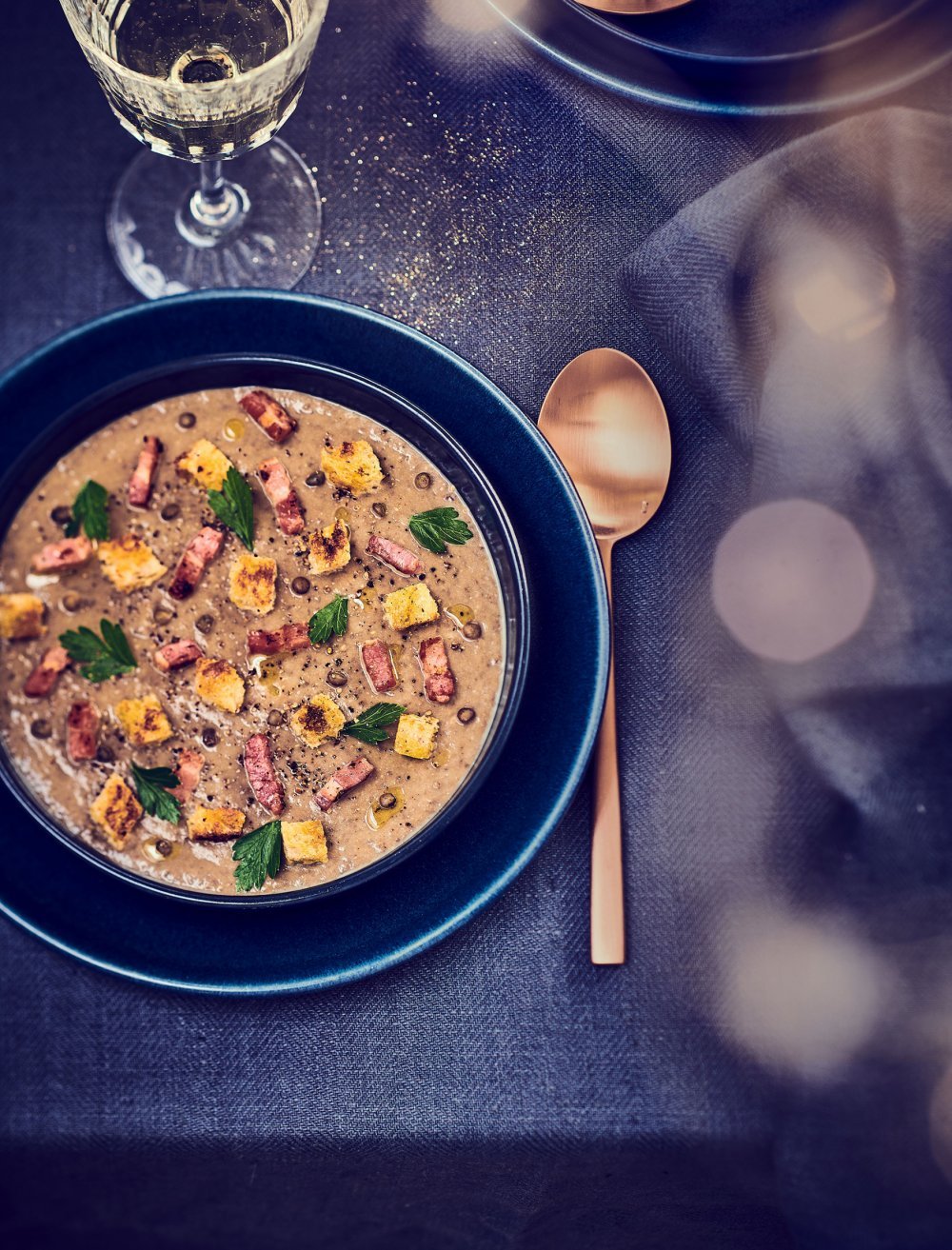 Crème de lentilles au foie gras
