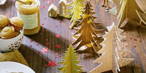 DIY Noël : tutoriel pour fabriquer des mini sapins en papier