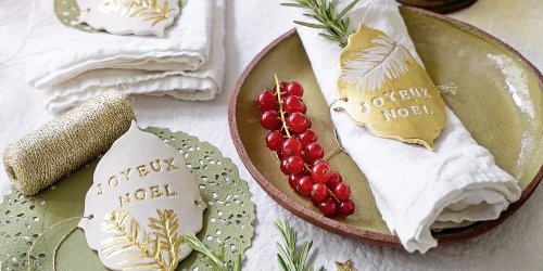 Table de Noël : fabriquer des ronds de serviettes en pâte autodurcissante