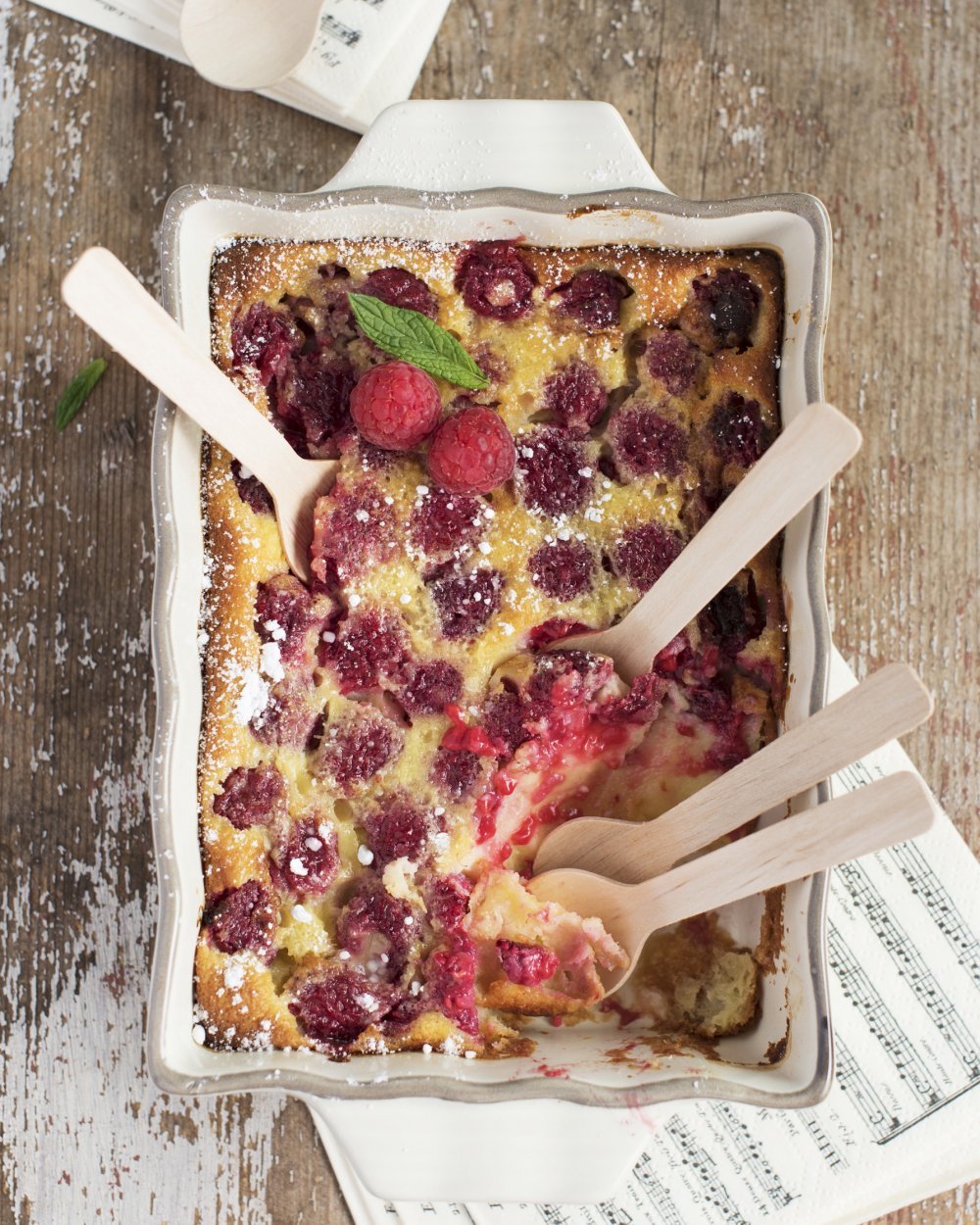 Clafoutis rhubarbe et framboise