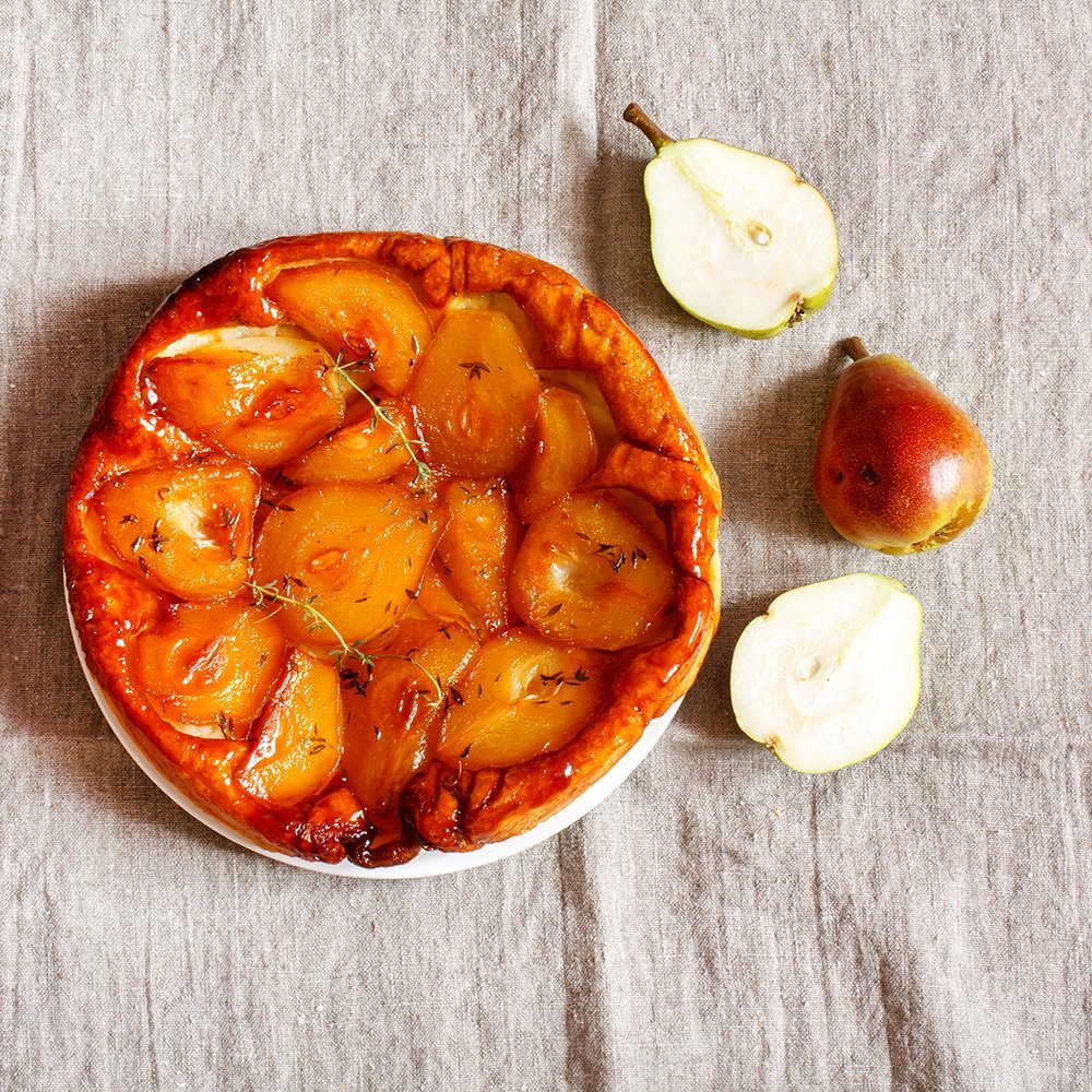 Flan aux poires caramélisées et aux épices