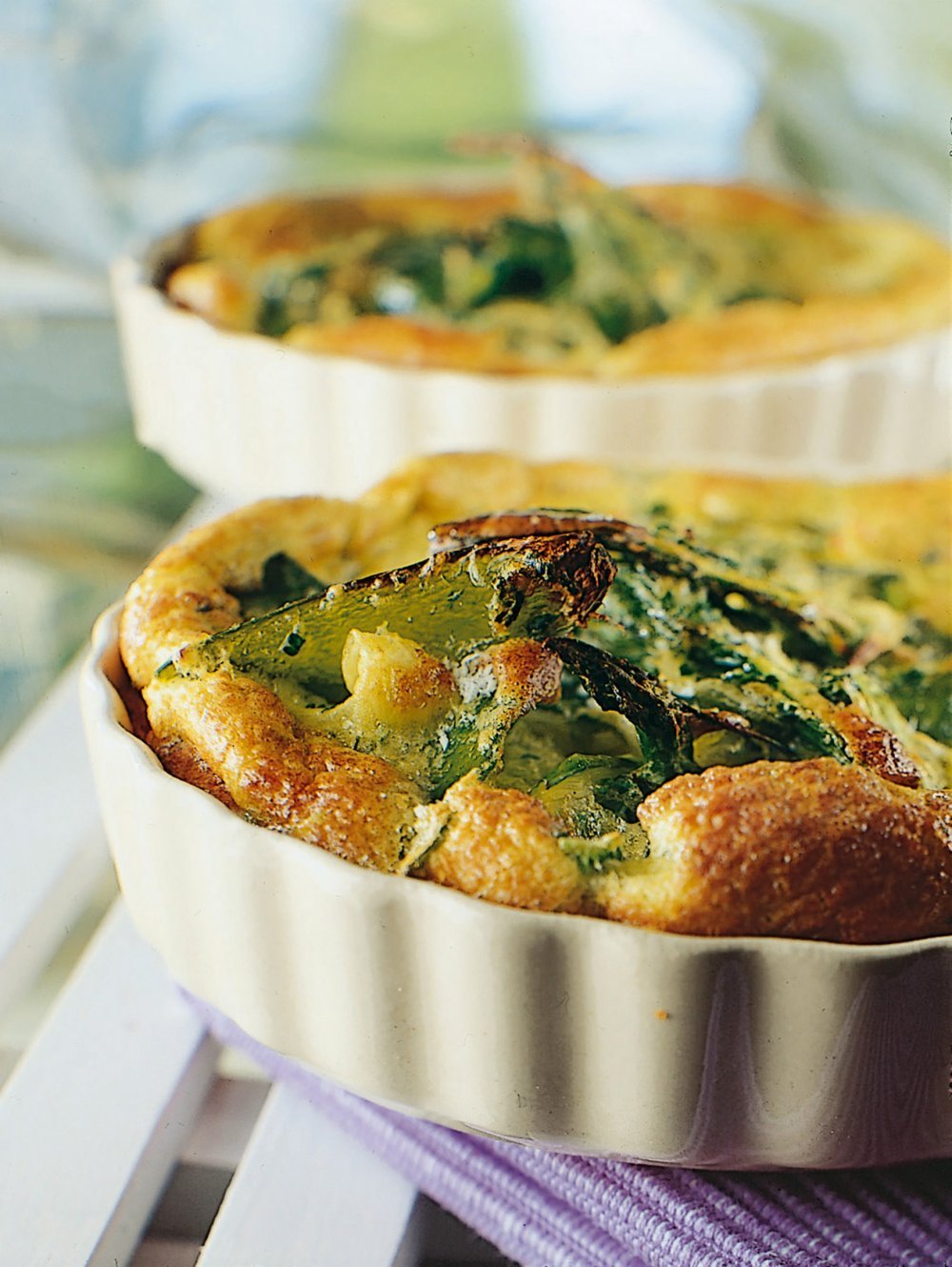 Clafoutis d'asperges et pois gourmands