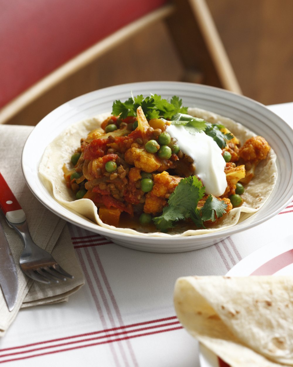 Curry de petits pois et chou-fleur