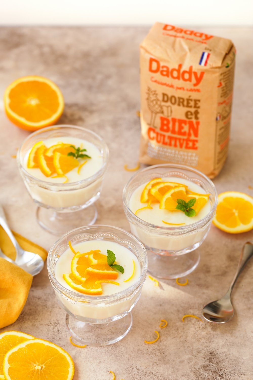 Flan libanais à l'orange et fleur d'oranger