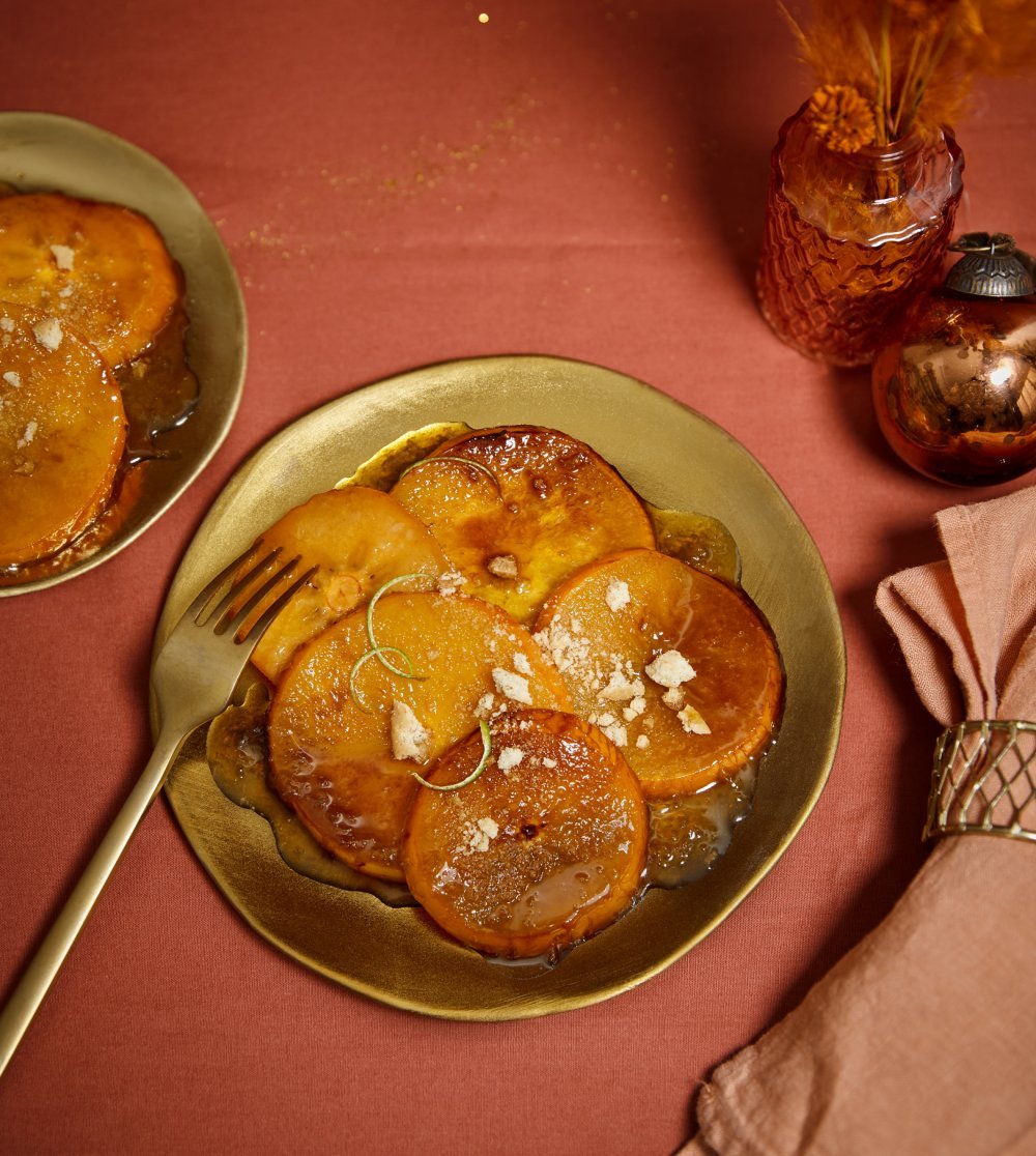 Kaki caramélisé aux épices