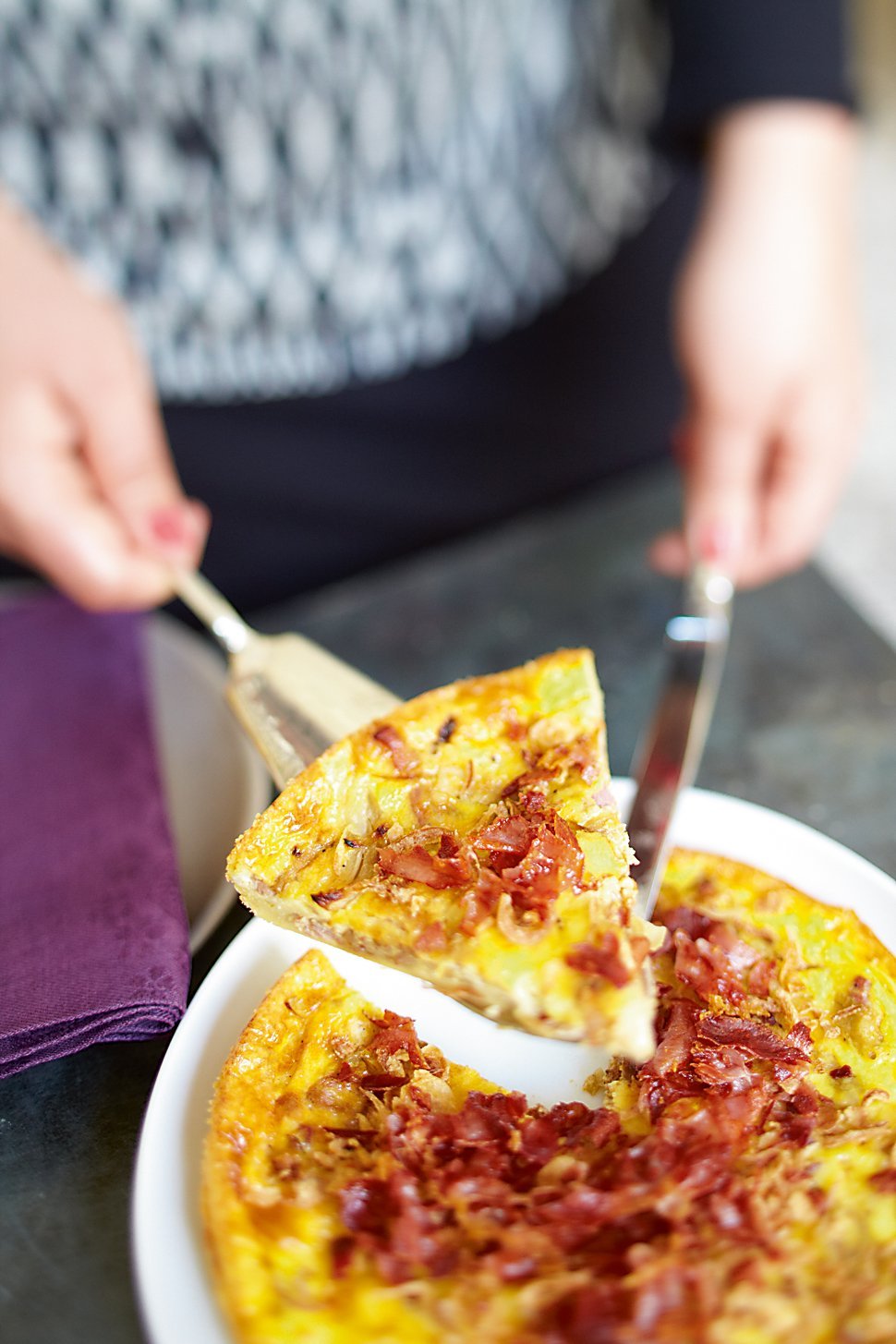 Clafoutis à l’oignon et au bacon crispy